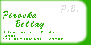 piroska bellay business card